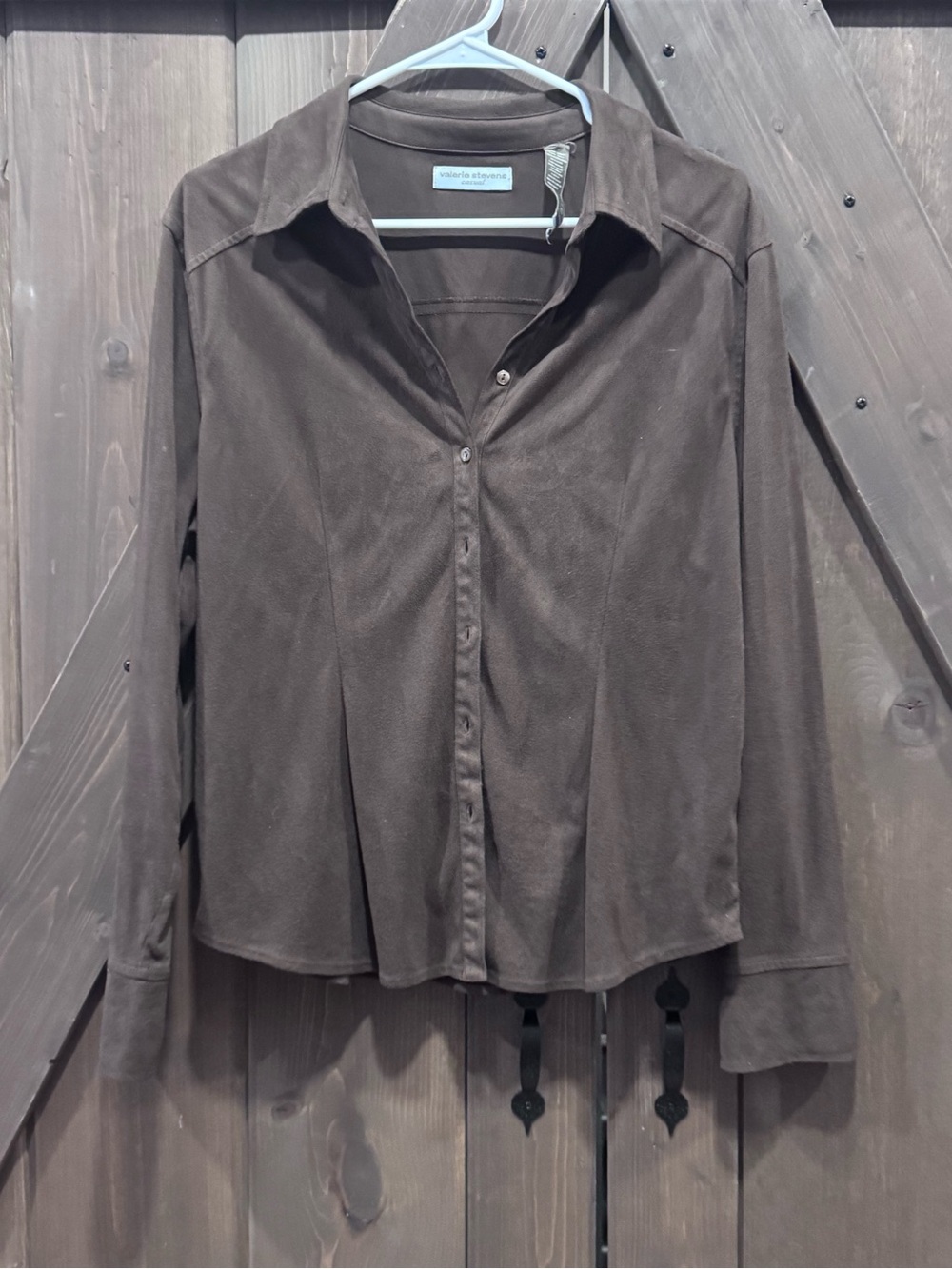 Valerie Stevens Brown Button-Down Women's Shirt
